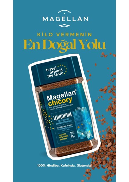 %100 Doğal Kafeinsiz Hindiba İçeceği - Sindirime Yardımcı Prebiyotik İnülinli, Glutensiz, Vegan, Kahve Alternatifi, Detoks Etkili Granül İçecek, 95g