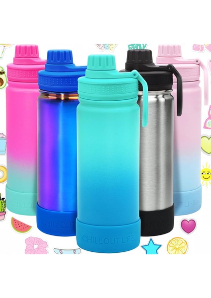 17 Oz Çocuklar Yalıtımlı Su Şişesi, Sızdırmaz Borulu Kapak ve Kızlar ve Erkekler Için Sevimli Su Geçirmez Etiket Paslanmaz Çelik Termos Metal Su Şişesi (Yurt Dışından) modelleri