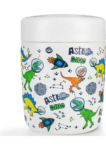 ， Oz Çocuk Sıcak Yemek Termosu - Sıcak ve Soğuk Yemek Için Çorba Isıtıcı Yalıtımlı Yemek Kavanozu Beyaz Dinozor Alanı (Yurt Dışından)