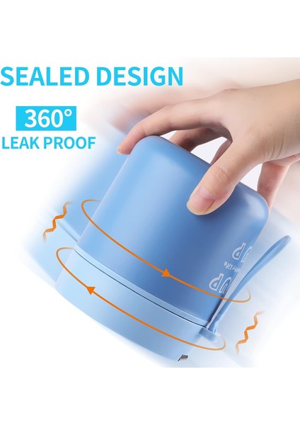 ， Yalıtımlı Gıda Kabı 18 Oz Paslanmaz Çelik Çocuk Yetişkin Sıcak Gıda Yalıtımlı Kavanoz, Katlanır Kaşıkla Sızdırmaz Çocuklar Için Uygun 3+ Yaş Mavi (Yurt Dışından) fiyatları