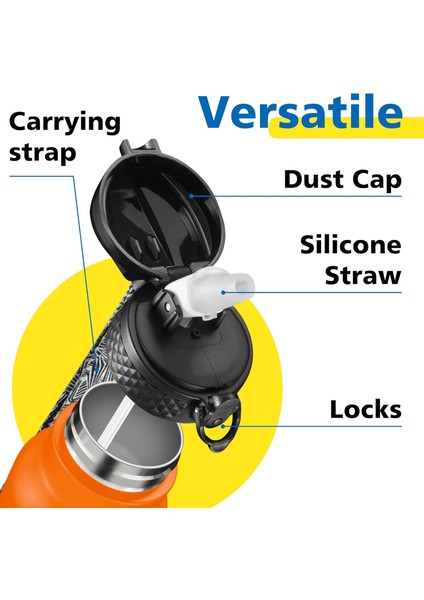 Çocuklar, Kızlar, Erkekler, Yalıtımlı Bardak 17 Oz Için Hasır Kapaklı Yalıtımlı Paslanmaz Çelik Yeniden Kullanılabilir Bardak ile Çocuk Su Şişesi (Yurt Dışından) fırsatları