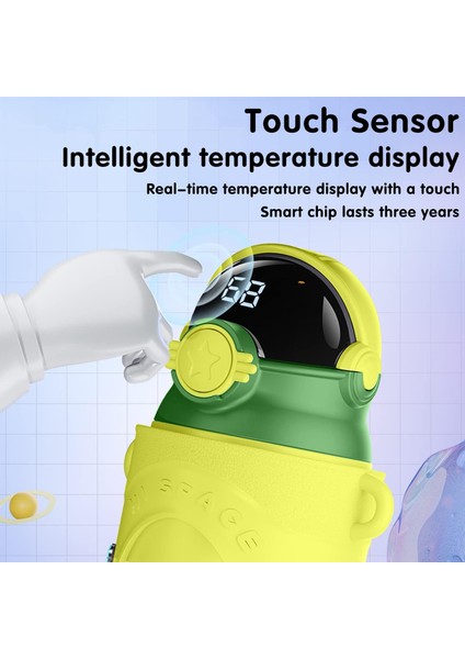 17 Oz Çocuk Su Şişesi Çocuk Yalıtımlı Pipetli Su Şişesi 316 Paslanmaz Çelik Sızdırmaz ve Sıçramaya Dayanıklı Sıcaklık Göstergesi Çocuklar Için Akıllı Su Şişesi (Sarı) (Yurt Dışından) fiyatları