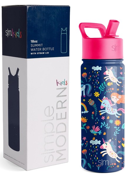 ， Hasır Kapaklı Çocuk Su Şişesi | Yeni Yürümeye Başlayan Çocuklar ve Erkek Çocuklar Için Yalıtımlı Paslanmaz Çelik Yeniden Kullanılabilir Bardak | (Yurt Dışından)