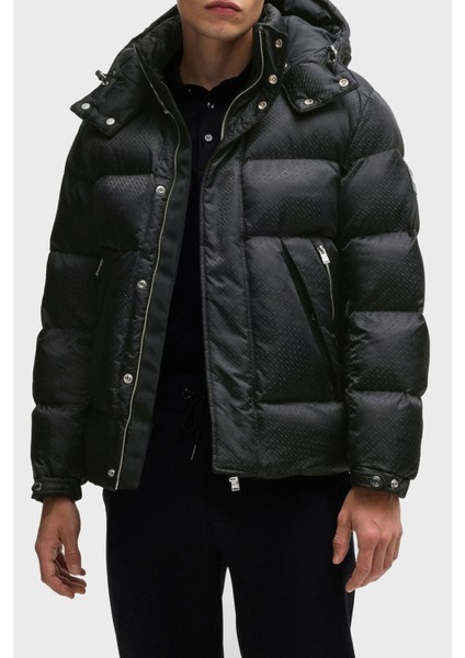 Logolu Regular Fit Çıkarılabilir Kapüşonlu Şişme Mont Erkek Mont 50525364 001