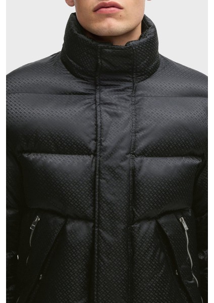 Logolu Regular Fit Çıkarılabilir Kapüşonlu Şişme Mont Erkek Mont 50525364 001
