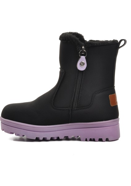 23003-F Siyah-Lila Içi Kürklü Çocuk Bot fiyatları