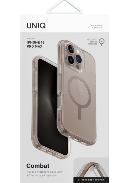 iPhone 16 Pro Kılıf Combat Serisi Üç Katmanlı Magsafe Özellikli Koruyucu Kılıf