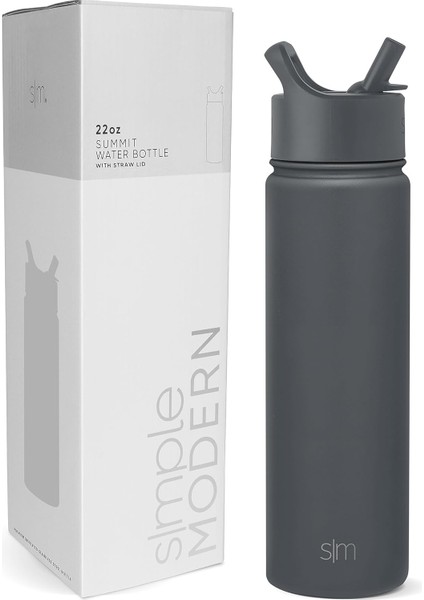 ，，çocuklar Için Saman Kapaklı Su Şişesi Vakum Yalıtımlı Paslanmaz Çelik Metal Termos Yeniden Kullanılabilir Sızdırmaz Bpa Okulu 18 Oz (Yurt Dışından)