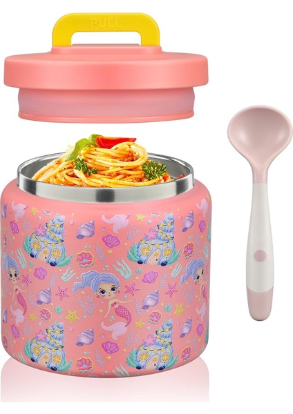 13.5 Oz Çocuklar Sıcak ve Soğuk Gıda Termos Öğle Yemeği Kabı Termal Sızdırmaz Vakum Paslanmaz Çelik Geniş Ağızlı Öğle Yemeği Çorba Izolatörü (Denizkızı) (Yurt Dışından) fiyatları