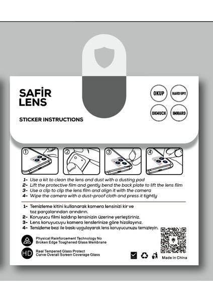 - Apple iPhone 13 Pro - Kamera Lens Koruyucu Safir Parmak İzi Bırakmayan Anti-Reflective CL-11 - Siyah - T26623 modelleri