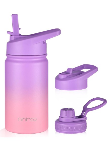 ，，yalıtımlı Çocuk Su Şişesi 12 Oz Paslanmaz Çelik Su Şişesi Çocuklar Için Saman Kapaklı Kızlar, Erkekler Için (Punch/yeşil) (Yurt Dışından)