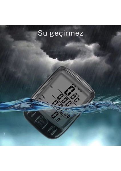 Bisiklet Km Hız Sayacı LED Ekran Hız Göstergesi - Su Geçirmez