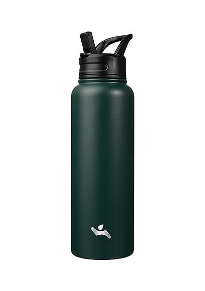 Yalıtımlı Su Şişesi 18 Oz Paslanmaz Çelik Su Şişesi 3 Kapaklı Spor Şişe Mermer Okyanus (Yurt Dışından)