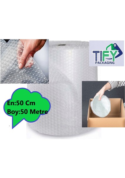 Balonlu Naylon 50CM x 50MT (En: 50 Cm, Boy: 50MT.) Üç Katlı Eşya Koruma Ambalajı, Pat Pat