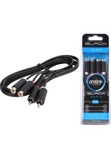 PB102-0500 2 Rca - 2 Rca Soket Kablo, 5 Metre