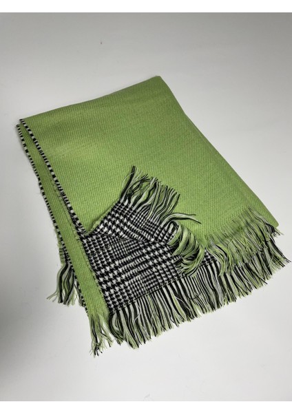 Çift Taraflı Ekoseli Yünlü Omuz Şalı - 70X190CM - Kışlık Şal fiyatları