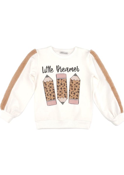 Kız Çocuk Kolları Peluş Detaylı Sweatshırt fiyatları