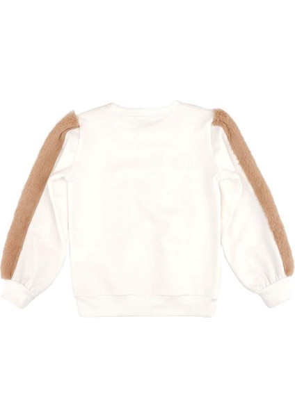 Kız Çocuk Kolları Peluş Detaylı Sweatshırt modelleri