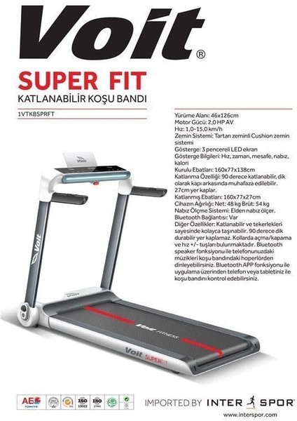 Super Fit Katlanabilir Koşu Bandı - Teşhir