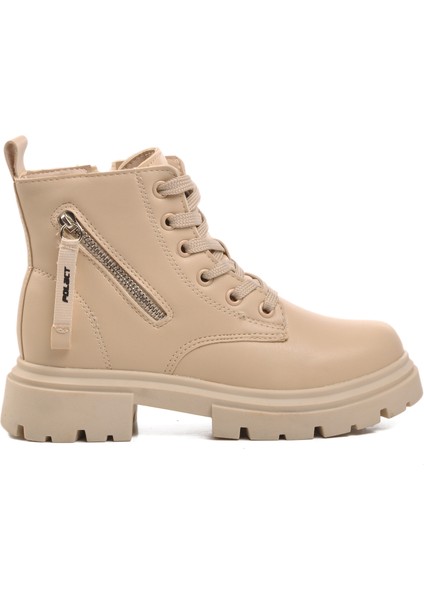 24106-F Bej Geniş Kalıp Içi Polarlı Çocuk Bot