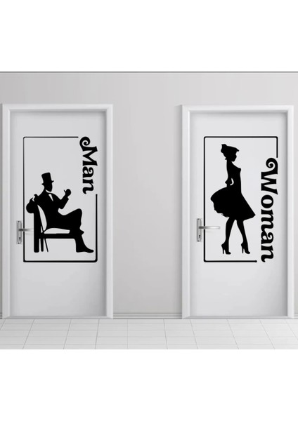 Man-Women Tuvalet-Wc Kapı Sticker