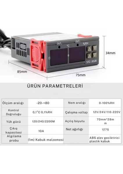 220V Isı ve Nem Termostatı Kuluçka Makinalarına Uygun Hassas