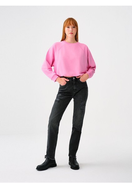 Long Crop Kadın Sweatshirt