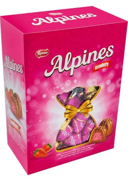 Alpines Çilek Krema Dolgulu Pirinç Patlaklı Sütlü Çikolata 1 kg fiyatları