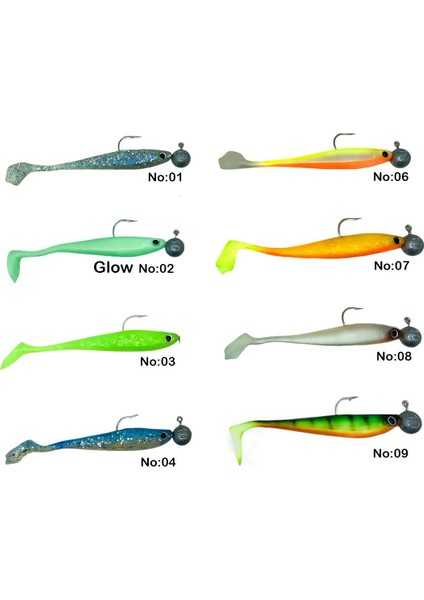 Dagi Duck Shad 9cm +Jig Head 17GR  Modifiyeli Hazır Silikon Yapay Yem