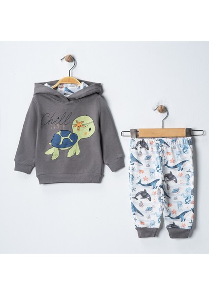 Tugilife Kapüşonlu Erkek Bebek Pijama Takımı