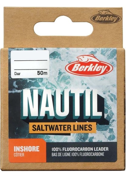 Nautil Inshore %100 Fluorocarbon 0,145 mm 50M Leader Misina 1.3kg Çeker
