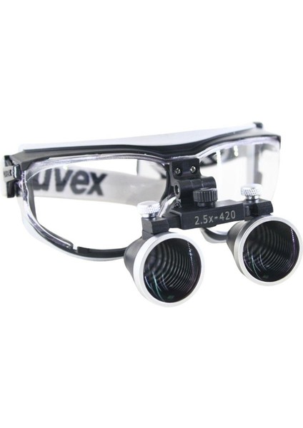 Hiperlupa ST345 Doktor Gözlük Uvex Siyah Gri Çerçeve 2-5x Metal Çerçeve Loupe indirimleri