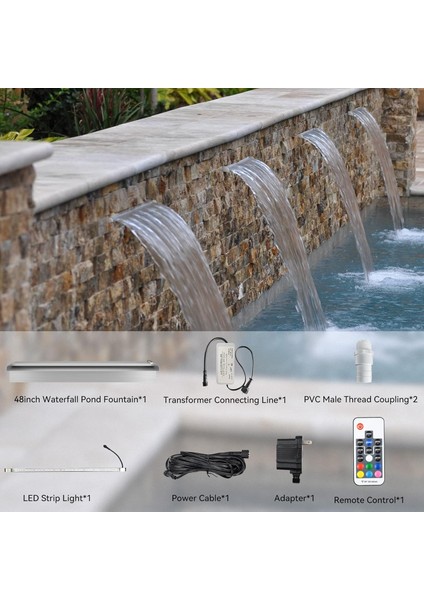 Duvar Tipi Su Perdesi Şelale-50 cm Ledli fırsatları