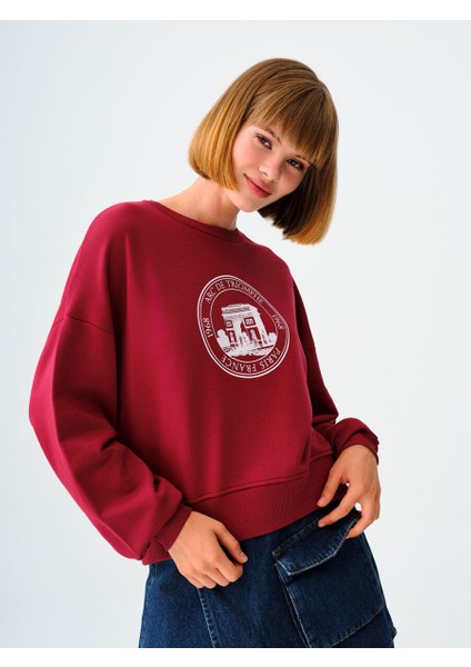 Loose Crop Kadın Sweatshirt