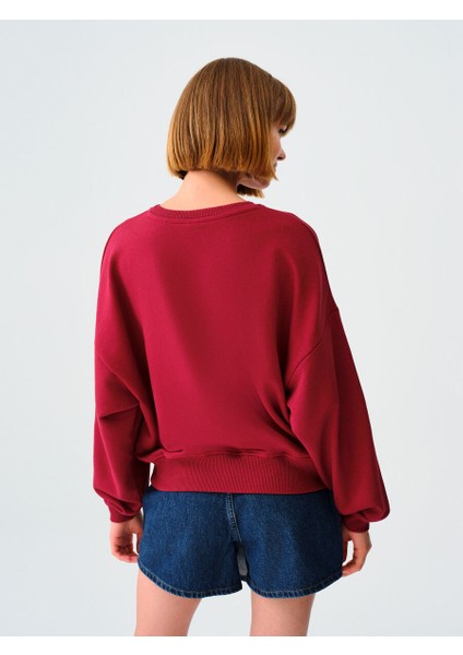 Loose Crop Kadın Sweatshirt