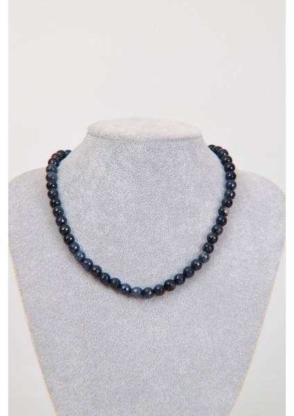 Dumortierit Doğal Taş 8 mm Dizi Kolye fırsatları