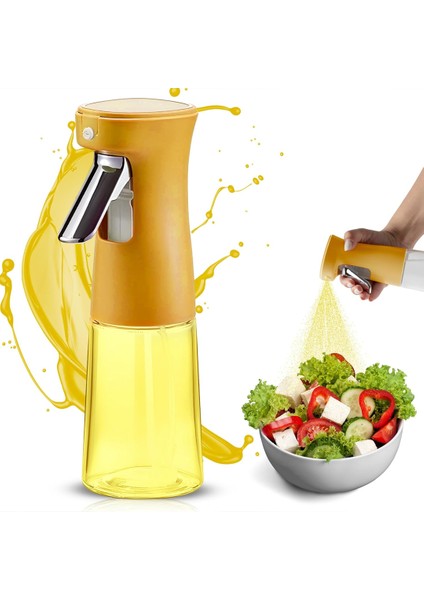 Yeni Lüx Sprey Yağ Püskürtücü 240 ml Sarı, Hava Fritözü, Airfryer Için Cam Yağ Püskürtücü