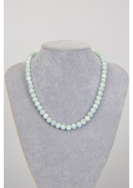 Larimar Doğal Taş 8 mm Dizi Kolye