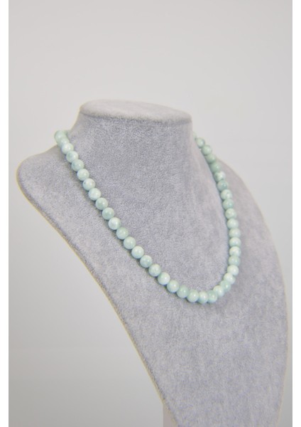 Larimar Doğal Taş 8 mm Dizi Kolye fiyatları