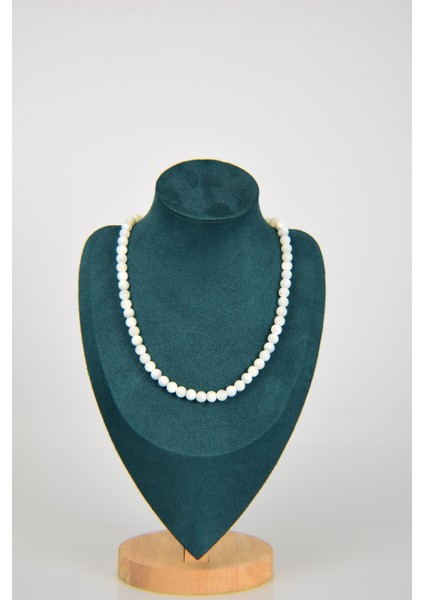 Sedef Doğal Taş 8 mm Dizi Kolye