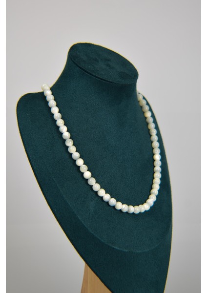 Sedef Doğal Taş 8 mm Dizi Kolye fiyatları