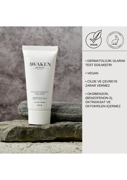 Awaken Aromatic Çok Yüksek Koruma Sağlayan Yüz Güneş Kremi SPF 50+ UVA & UVB Koruma, 50 ml fiyatları