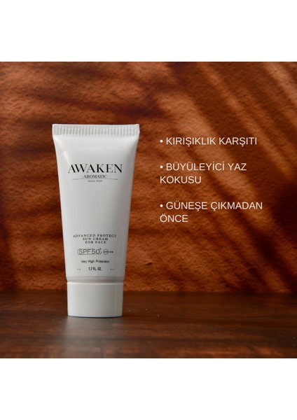 Awaken Aromatic Çok Yüksek Koruma Sağlayan Yüz Güneş Kremi SPF 50+ UVA & UVB Koruma, 50 ml fırsatları