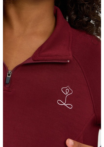 Kız Çocuk Basıc Fluffy Sweatshirt Bordo indirimleri