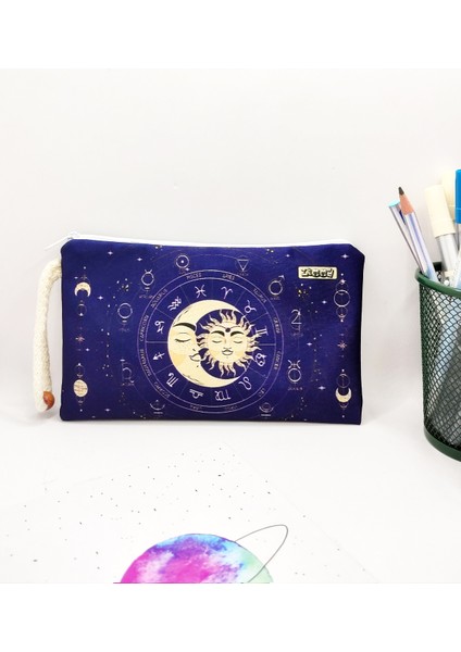 Tarot Desenli Kalem Kutusu Yıkanabilir Bez Kalemlik