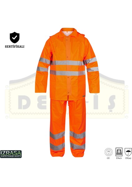 Imperteks Reflektörlü Takım Yağmurluk Turuncu - SJ05A