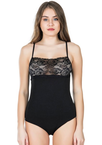Derya Kurşun Dantel Yaka Askılı Çıtçıtlı Kadın Body 312 modelleri