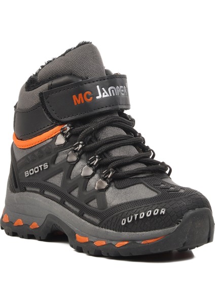 1831-P Siyah-Füme-Turuncu Içi Kürklü Çocuk Bot modelleri