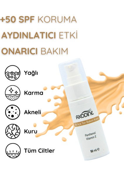 BB Krem - 24 Saat Nemlendirme - Işıltılı Açık Ton Güneş Kremi +50 Spf