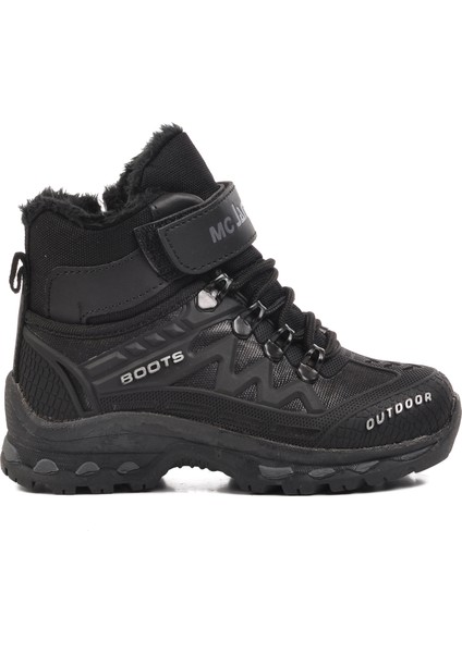 1831-P Siyah Içi Kürklü Çocuk Bot